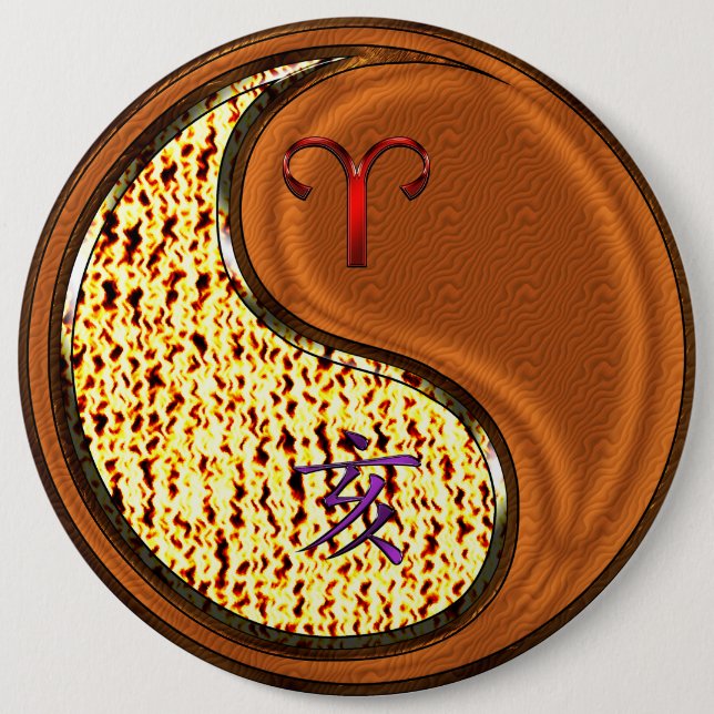 Aries & Wood Boar  Button (Front)