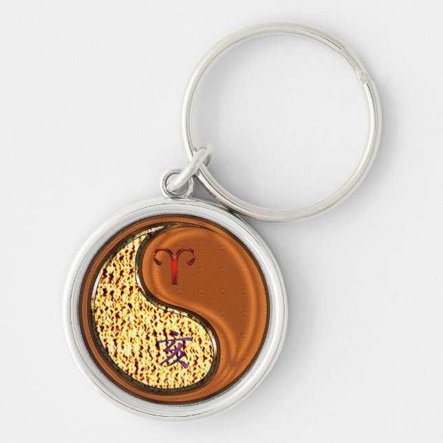 Aries & Wood Boar  Keychain (Front)