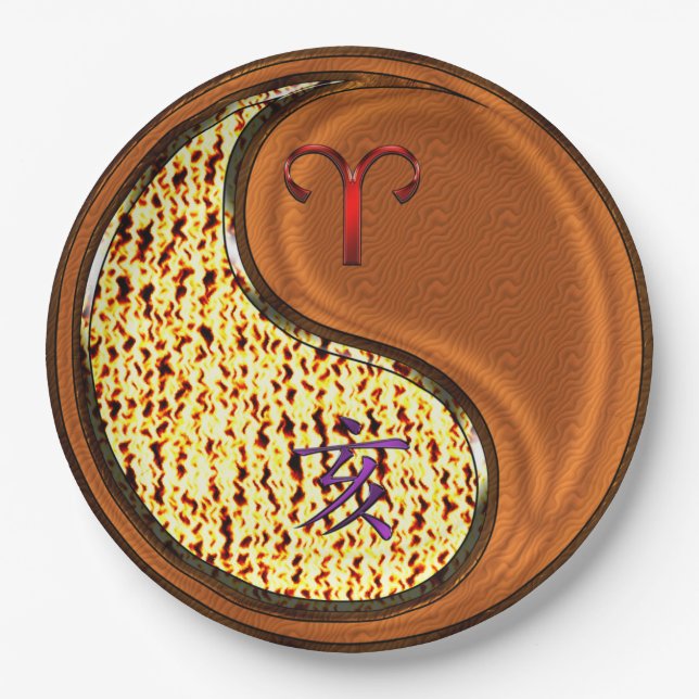 Aries & Wood Boar  Paper Plates (Front)