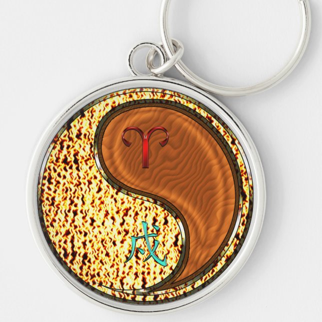 Aries & Wood Dog Keychain (Front)