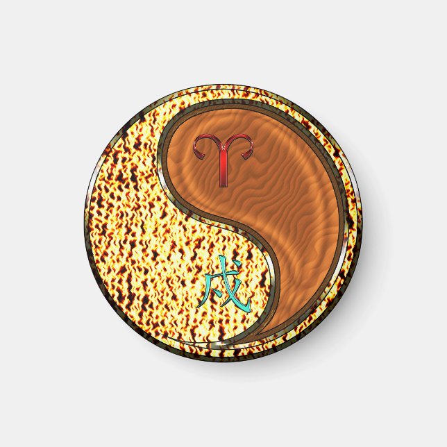 Aries & Wood Dog Magnet (Front)