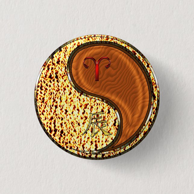 Aries & Wood Dragon Button (Front)