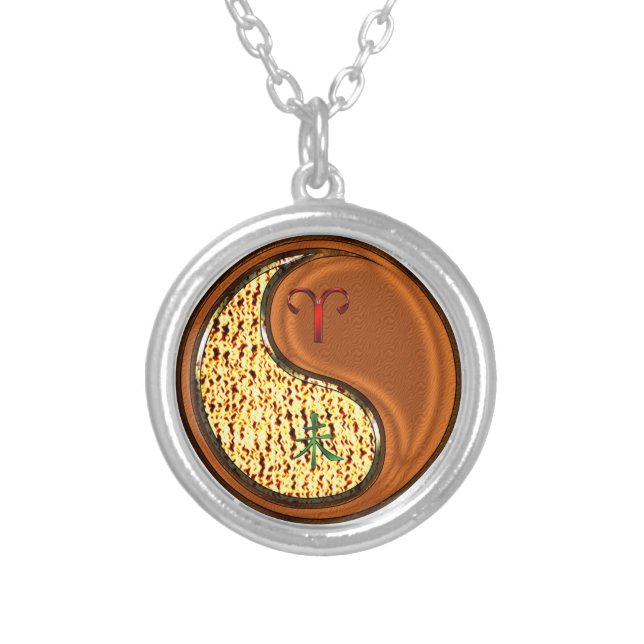 Aries & Wood Goat Silver Plated Necklace (Front)