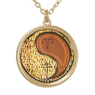 Aries & Wood Horse Gold Plated Necklace