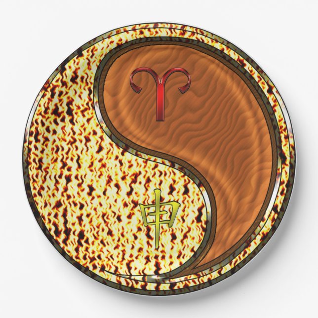 Aries & Wood Monkey Paper Plates (Front)