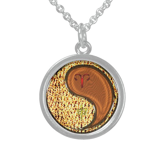 Aries & Wood Monkey Sterling Silver Necklace (Front)