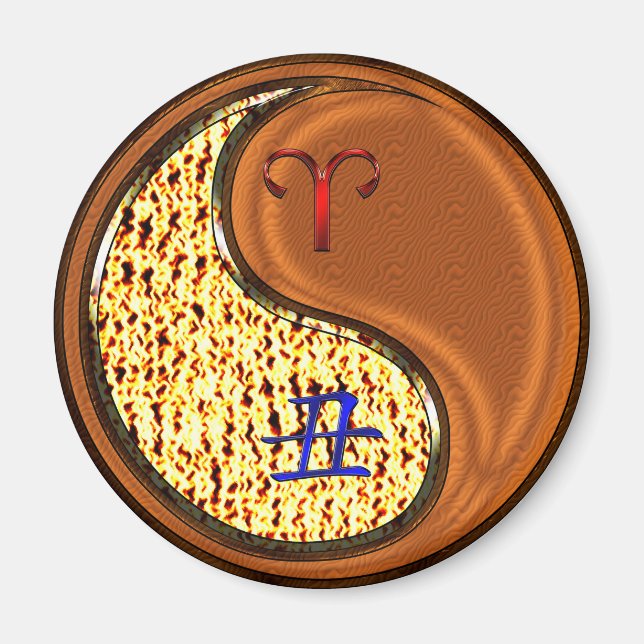 Aries & Wood Ox Magnet (Front)