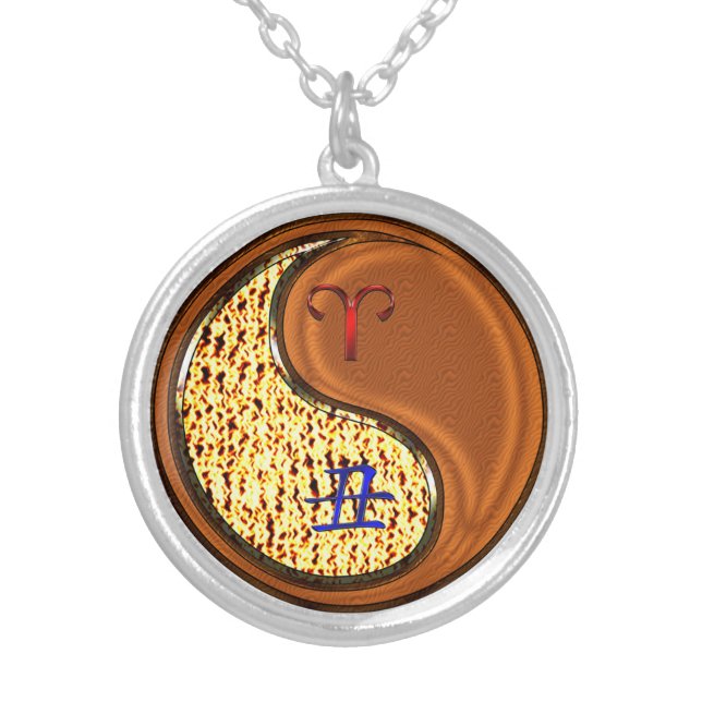 Aries & Wood Ox Silver Plated Necklace (Front)