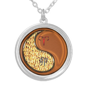 Aries & Wood Rabbit. Silver Plated Necklace