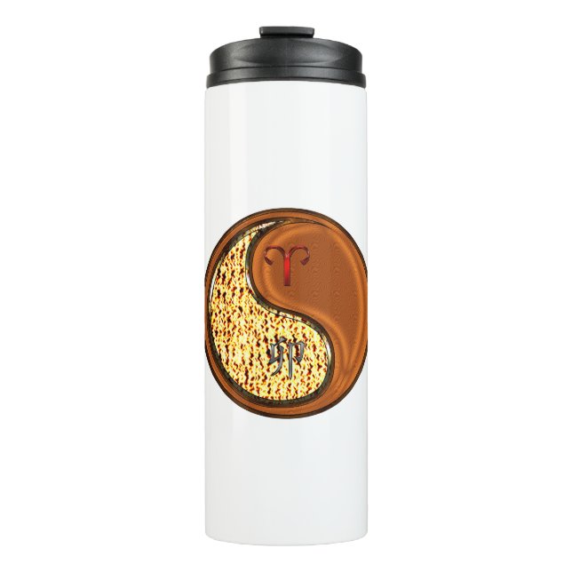 Aries & Wood Rabbit. Thermal Tumbler (Front)