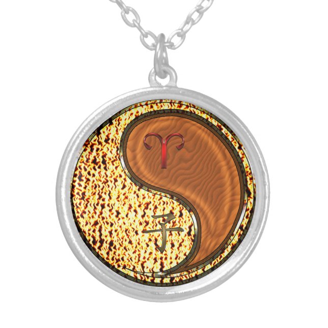 Aries & Wood Rat Silver Plated Necklace (Front)