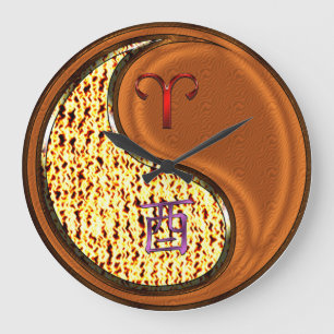 Aries & Wood Rooster Large Clock