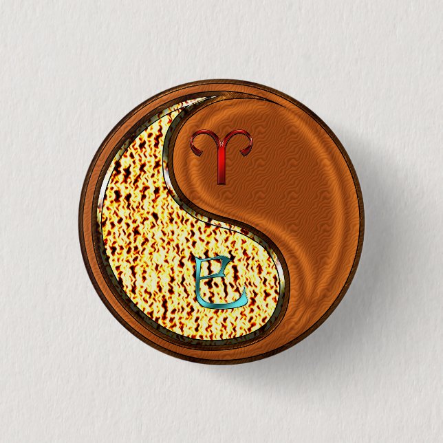 Aries & Wood Snake Button (Front)