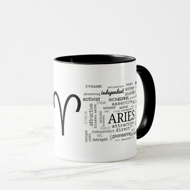 Aries Word Cloud Mug (Front Right)