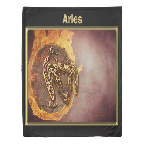 Aries Zodiac Astrology design Duvet Cover