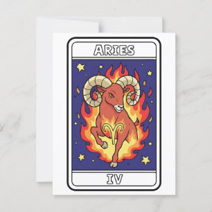 Aries Zodiac Astrology Illustration Postcard