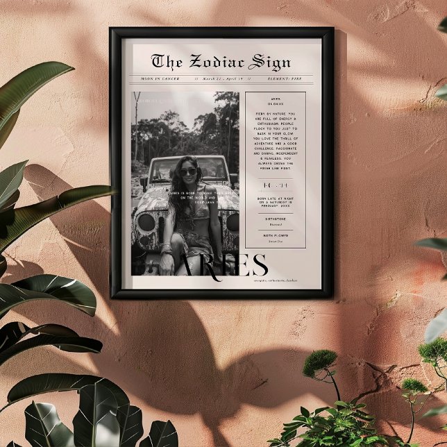 Aries | Zodiac Astrology Photo Newspaper Poster (Creator Uploaded)