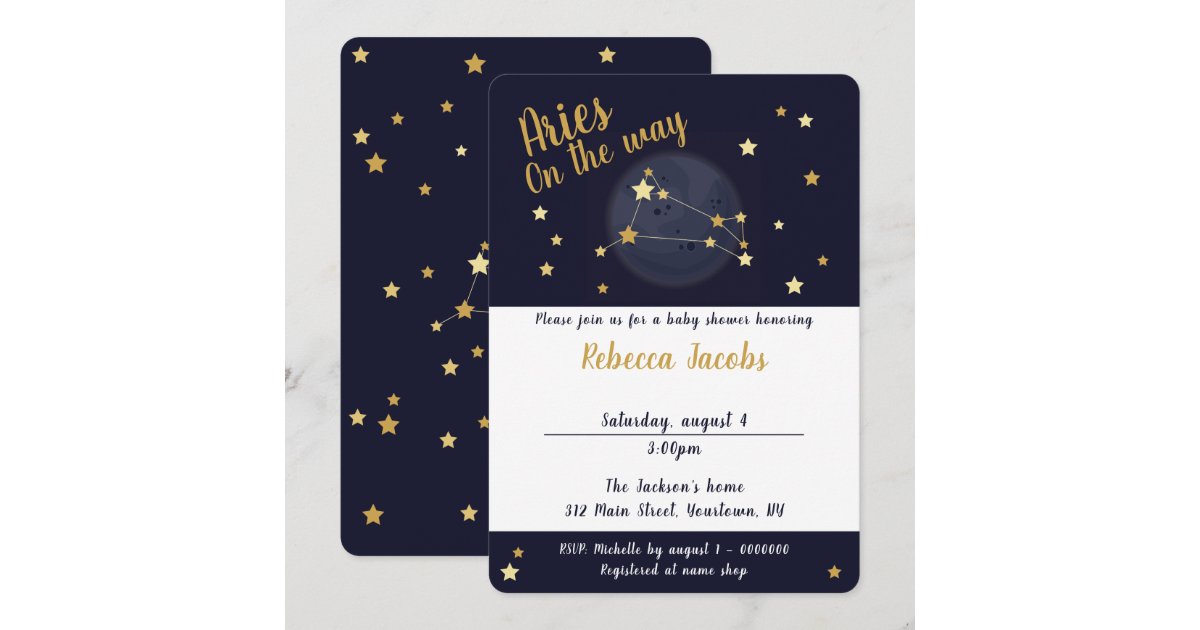 Aries zodiac Baby Shower Invitation Zazzle