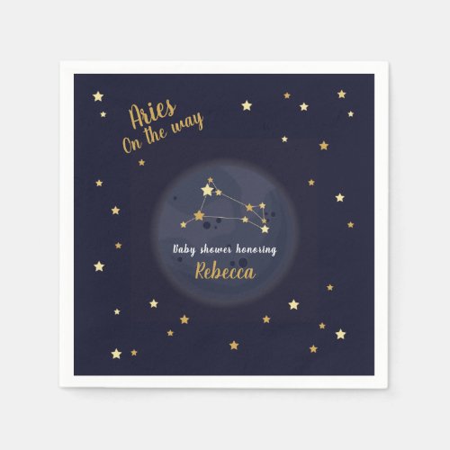 Aries zodiac baby shower napkins