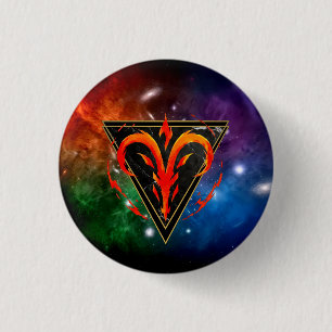 Aries Zodiac Badge Astrology Gift Button
