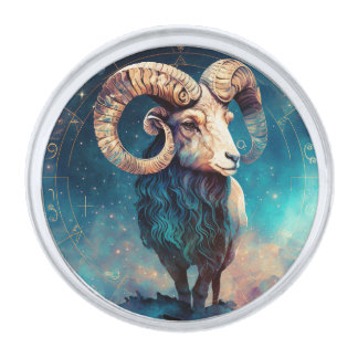 Aries Zodiac Birth Sign Astrology Silver Finish Lapel Pin