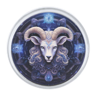 Aries Zodiac Birth Sign Astrology Silver Finish Lapel Pin