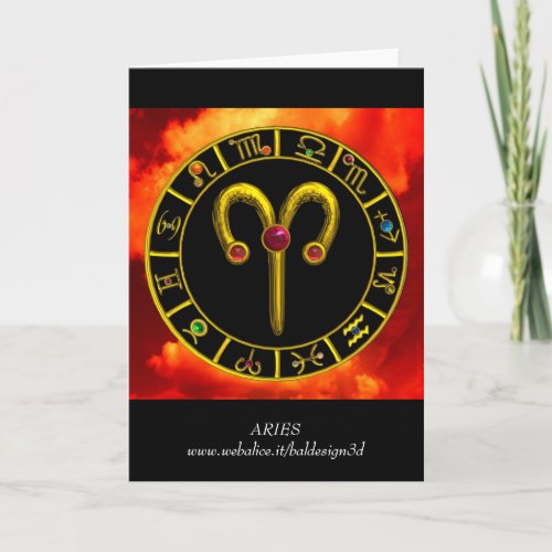 ARIES ZODIAC BIRTHDAY JEWEL CARD