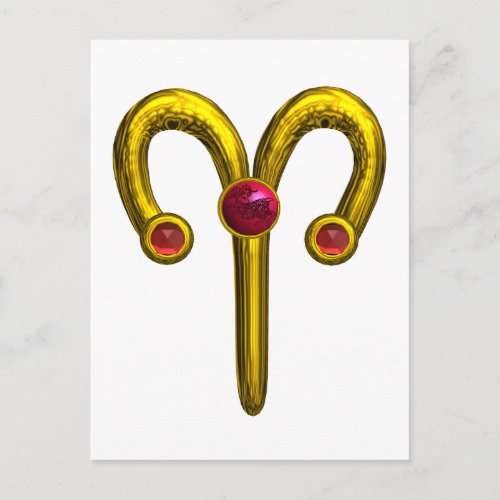 ARIES ZODIAC BIRTHDAY JEWEL POSTCARD