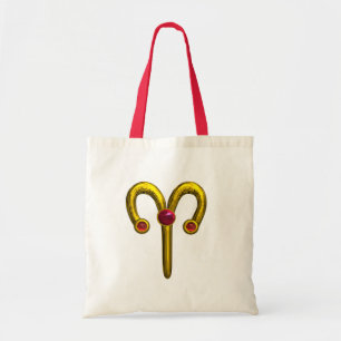 ARIES ZODIAC BIRTHDAY JEWEL TOTE BAG