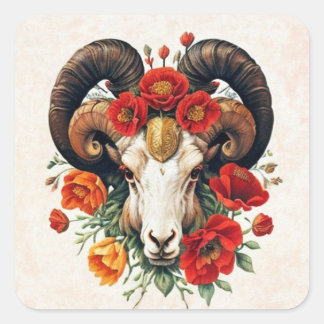 Aries Zodiac Collection Square Sticker