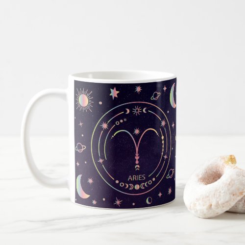 Aries zodiac constellation fun nutrition facts coffee mug
