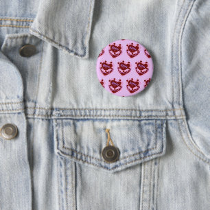 Aries Zodiac Coquette Heart Birthday Cake Button