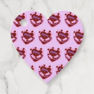 Aries Zodiac Coquette Heart Birthday Cake Favor Tags