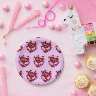 Aries Zodiac Coquette Heart Birthday Cake Paper Plates