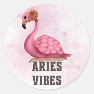Aries Zodiac Decal for Astrology Lovers Classic Round Sticker
