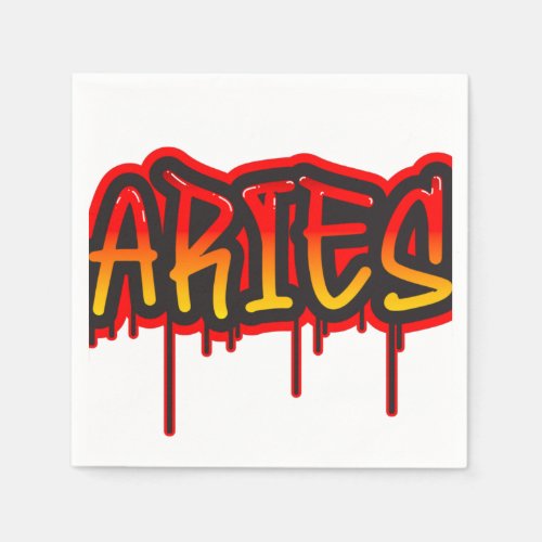 ARIES Zodiac Fire Sign Red Baby Shower Napkins