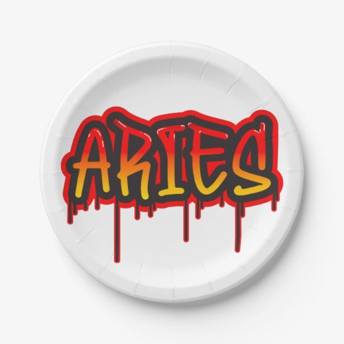 ARIES Zodiac Fire Sign Red Baby Shower Paper Plates