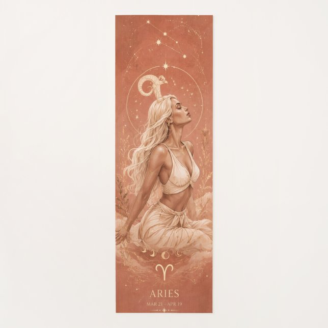 Aries Zodiac Goddess Yoga Mat (Front)