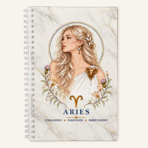 Aries Zodiac Hardbound Journal