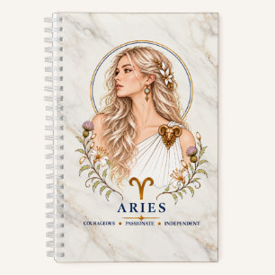 Aries Zodiac Hardbound Journal