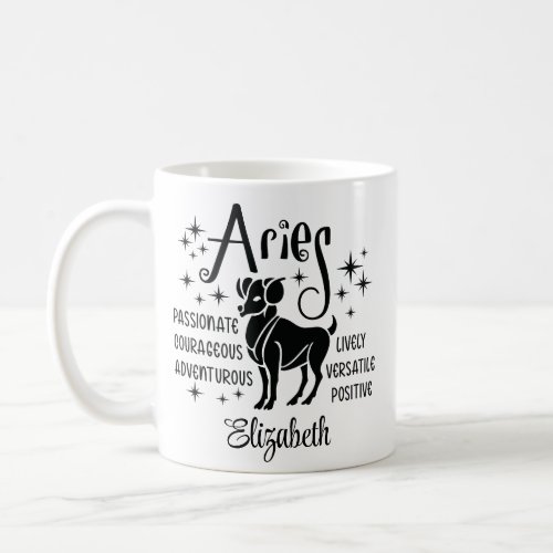 Aries Zodiac Horoscope Custom Name  Coffee Mug