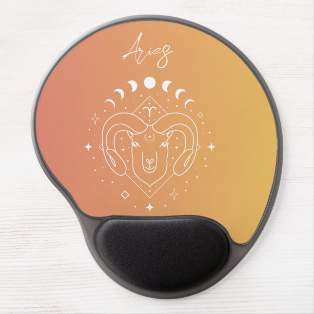 Aries zodiac horoscope star sign gradient gel mouse pad (Front)