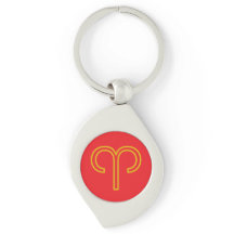 Aries Zodiac Metal Keychain