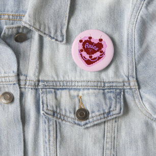 Aries Zodiac Pastel Heart Birthday Cake Button