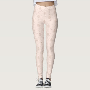 Aries Zodiac Pattern in Brown and Burgundy Leggings