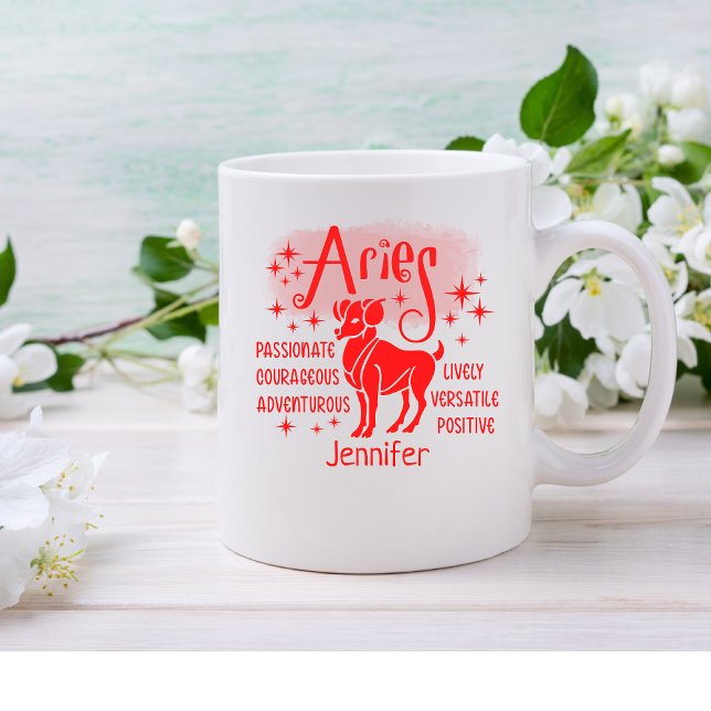 Aries Zodiac Personalized Traits Horoscope  Coffee Mug (Creator Uploaded)