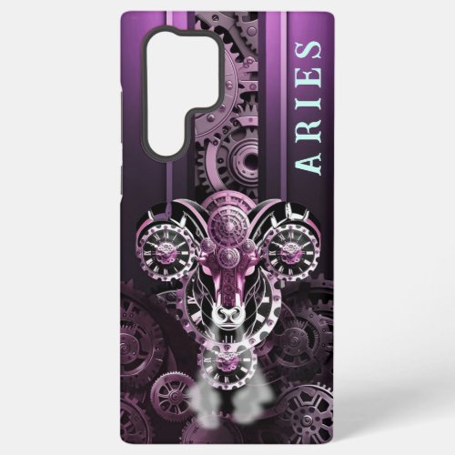 Aries zodiac pink Birth design trend Samsung Galaxy S22 Ultra Case