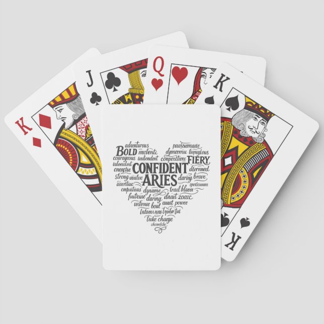 Aries Zodiac Playing Cards | Astrology Word Cloud  (Back)