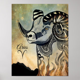 Aries Zodiac Poster