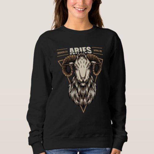 Aries Zodiac Ram Astrology March April Birthday Sweatshirt